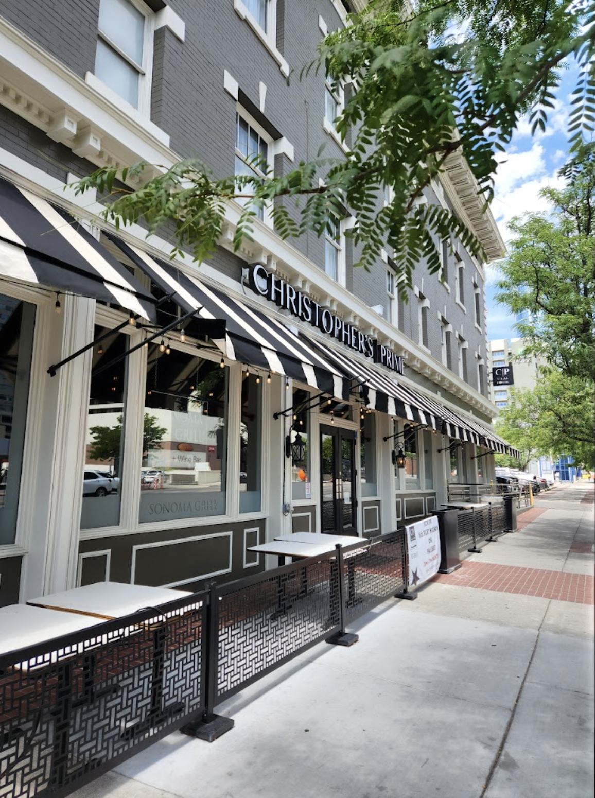 Front Facade of Christopher's Prime, a top steakhouse and restaurant in SLC.