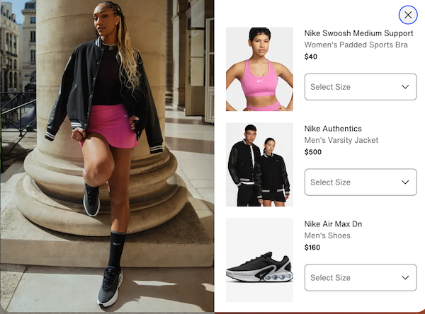 Nike offers customers an opportunity to replicate outfits they love. 