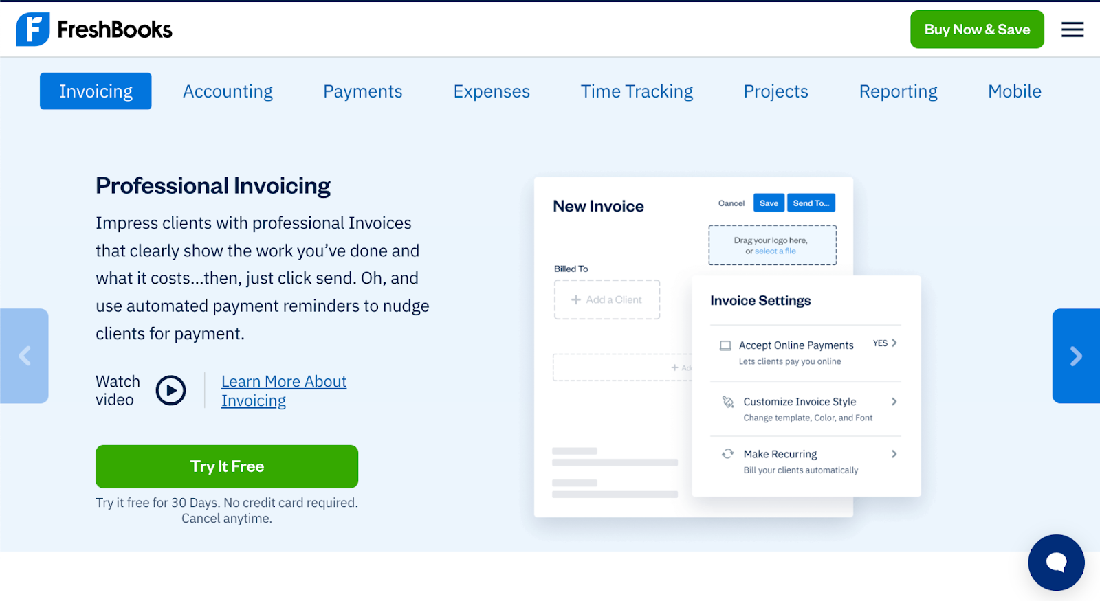 automating invoicing - freshbooks