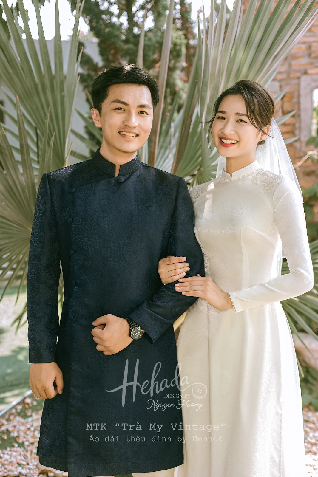 Couple áo dài Vintage Trà My 