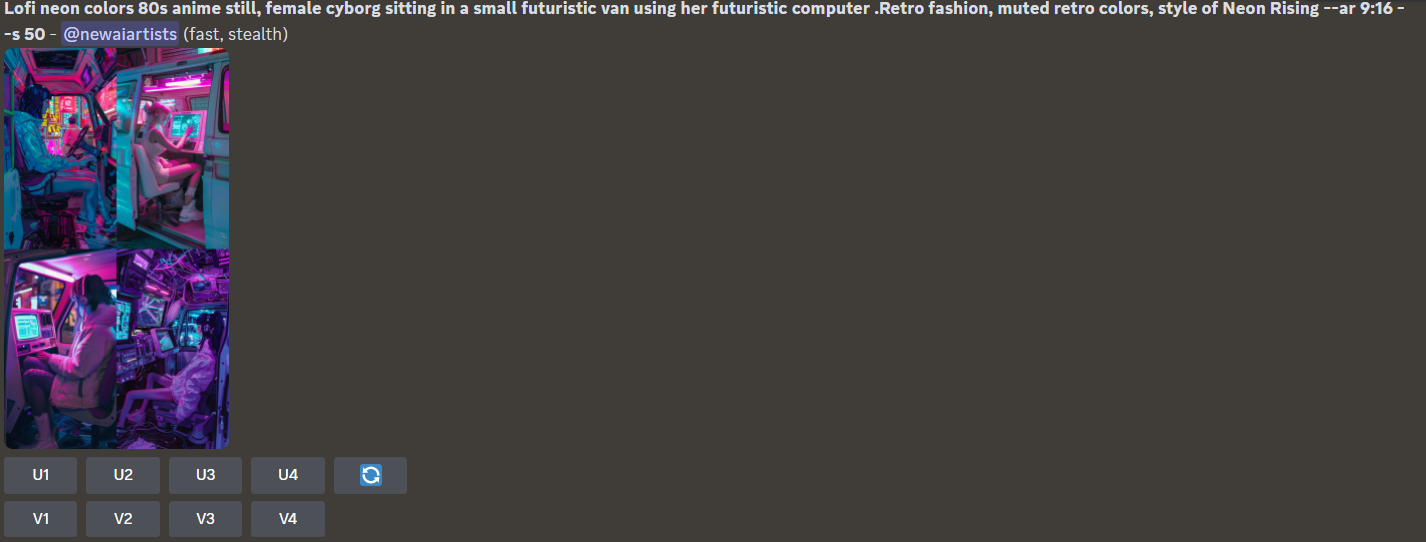 Midjourney Discord Interface