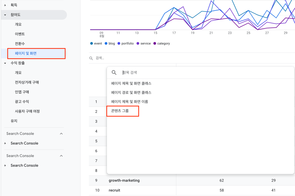 콘텐츠 그룹핑