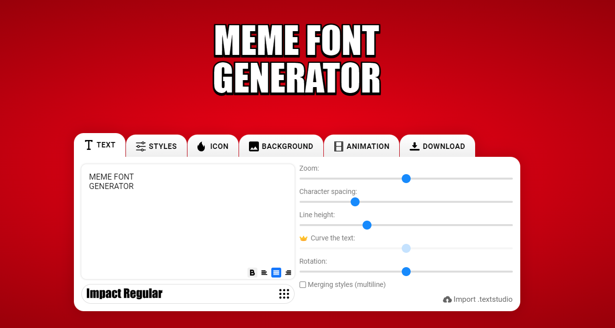 TextStudio Meme Font Generator