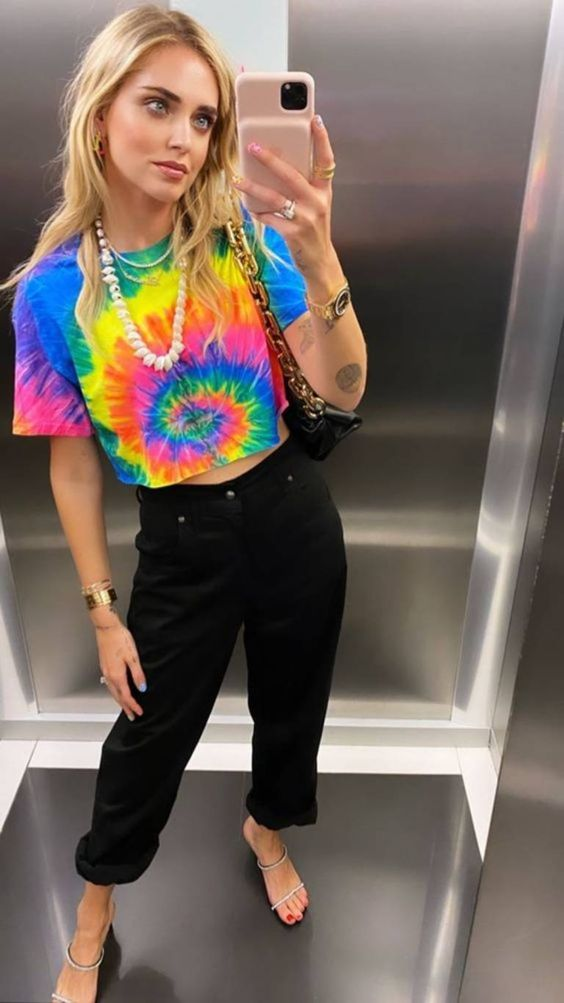 Picture of a girl wearing a colorful shirt