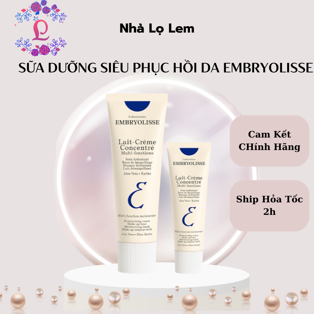 Kem dưỡng ẩm phục hồi cho da dầu mụn Embryolisse Lait Crème Concentré