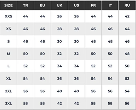 Trendyol Size Chart Saudi Arabia | Determine Your Size