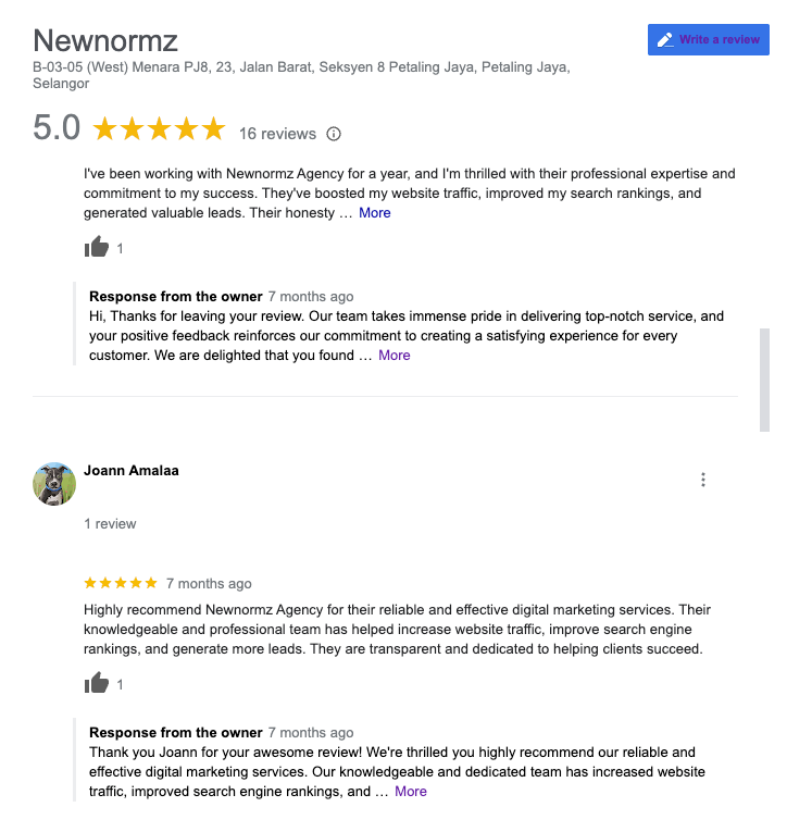 Managing reviews in Google Business Profile (GBP)