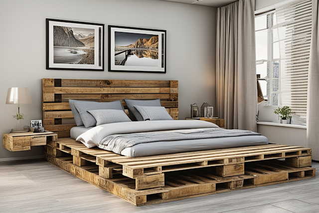 Rustic Pallet Bed Frame