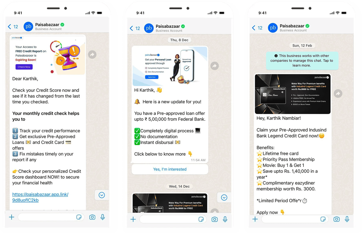 Paisabazaar WhatsApp chatbot