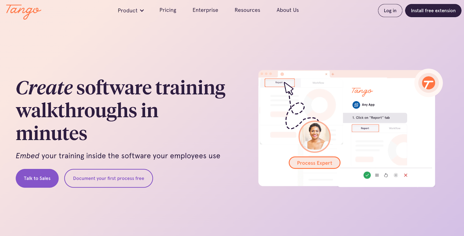 Tango: Create software training walkthroughs in minutes