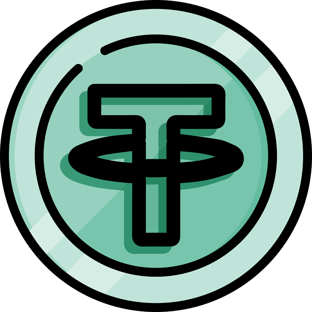Free tether crypto currency coin vector