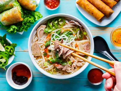 Traditional Vietnamese Pho Noodle Soup
