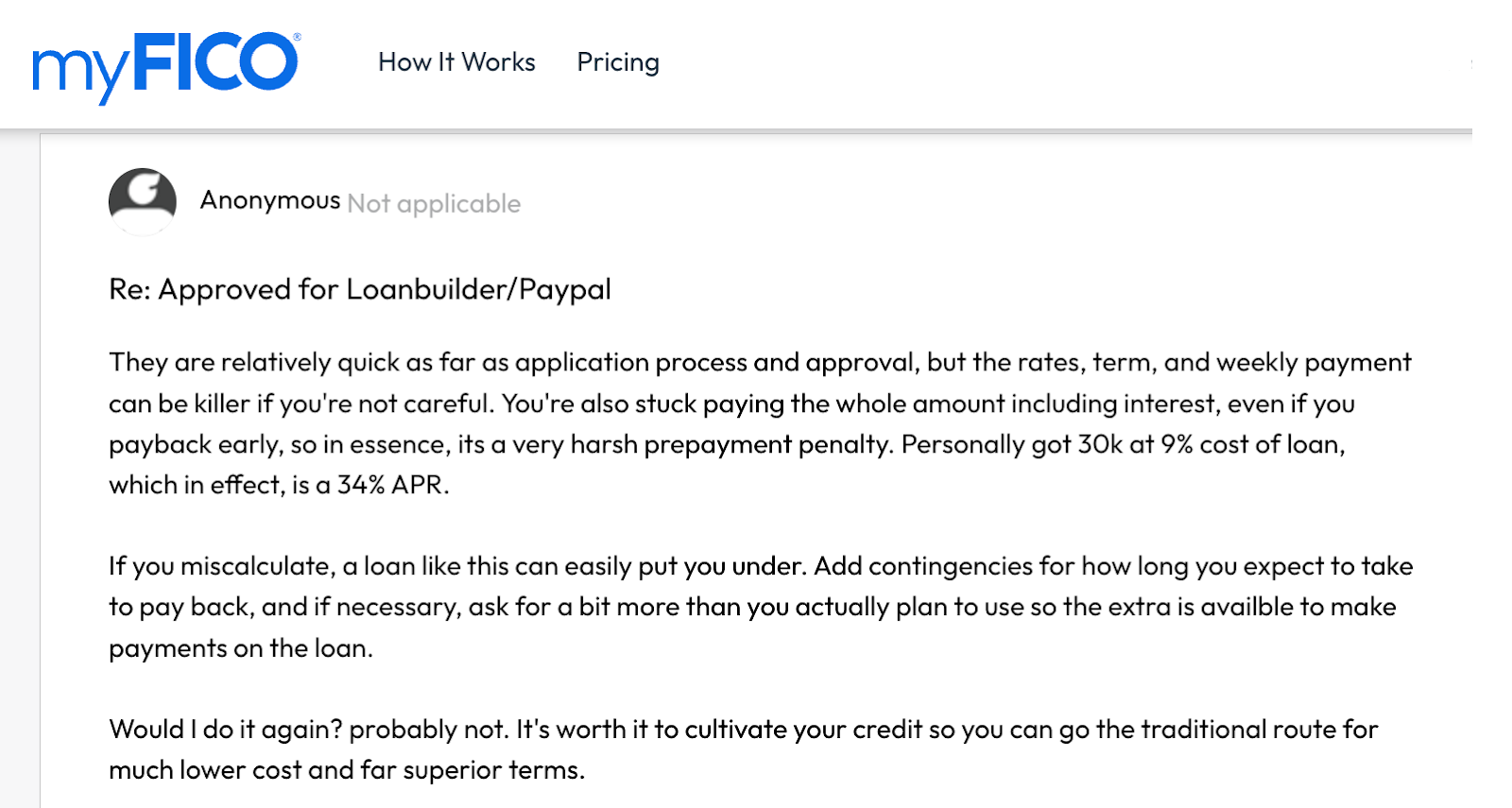 Paypal loanbuilder review