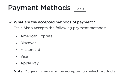 Tesla Now Accepts Dogecoin as a Payment Method