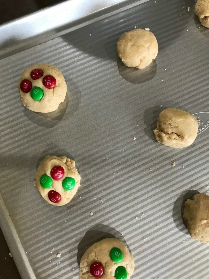 christmas cookie dough on baking sheet ready to b ake
