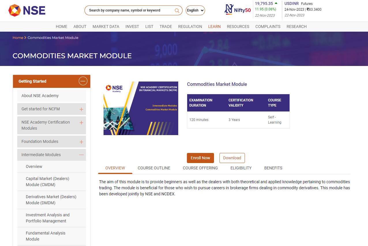 Commodities Market Module by NSE Academy