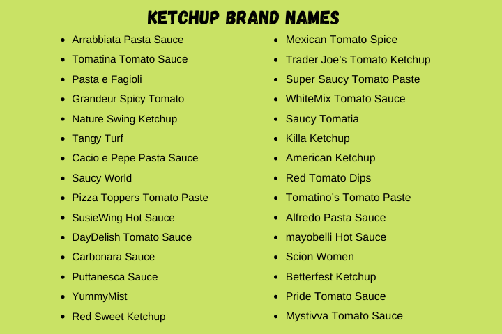 Ketchup Brand Names