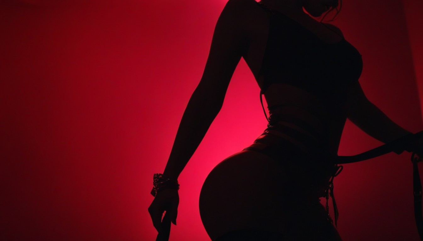 sexy silhouette of a woman in sexy outfit