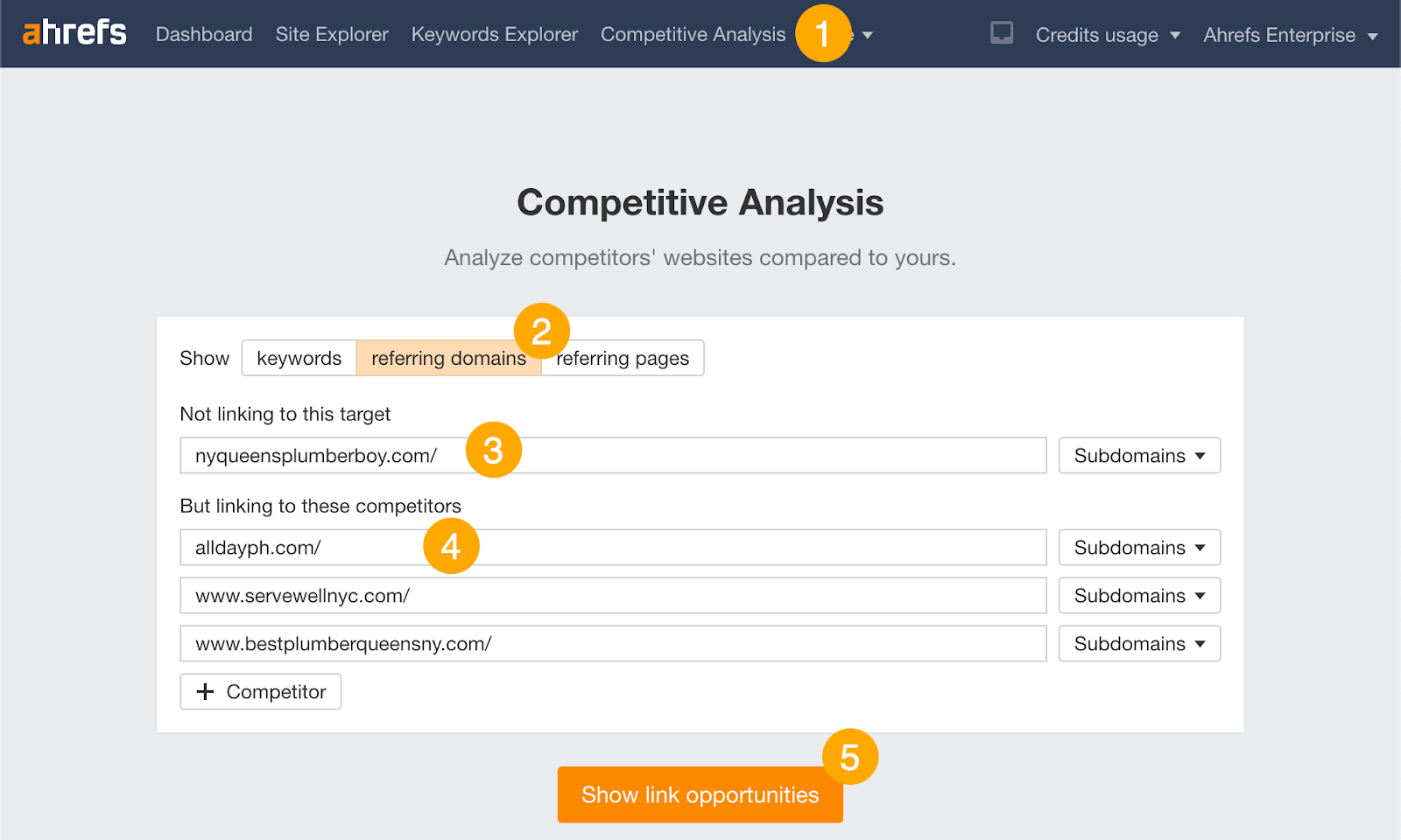 Competitive analysis tool.