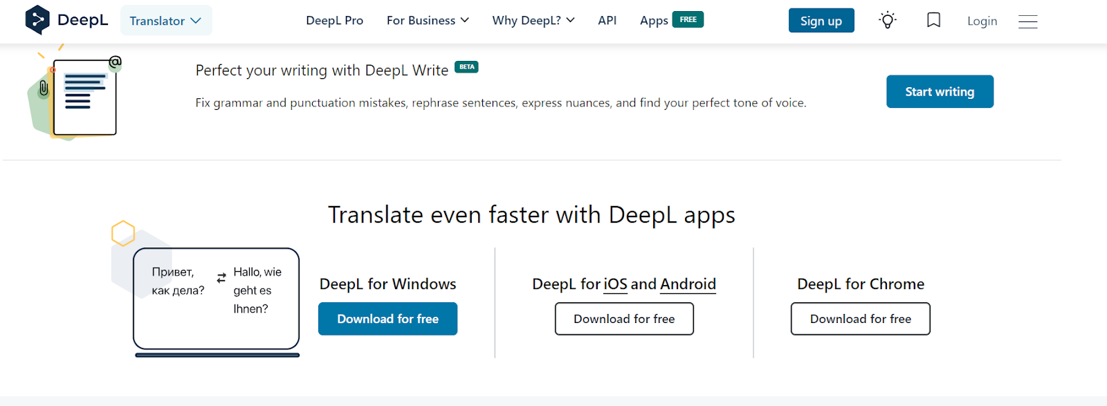 DeepL translation app