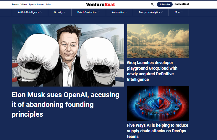 VentureBeat - Blog Homepage