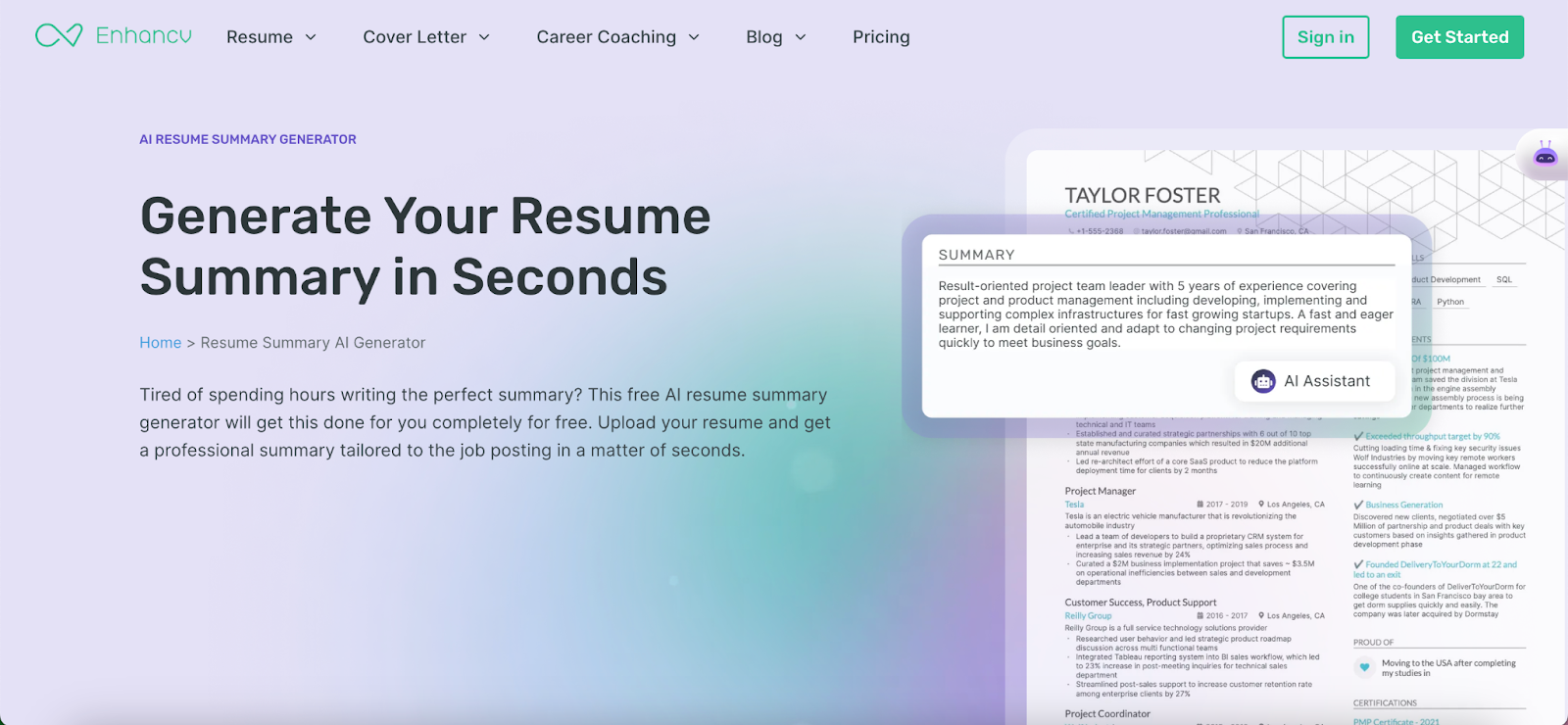 Top 10 Resume Summary Generators