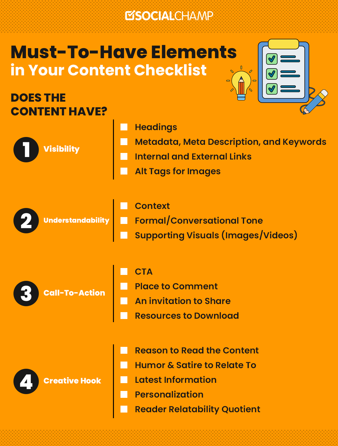 Must-To-Have Elements in Your Content  Checklist