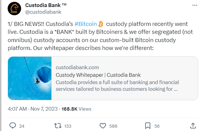 Custodia Bank Gains Regulatory Nod For Official Bitcoin Custody Service