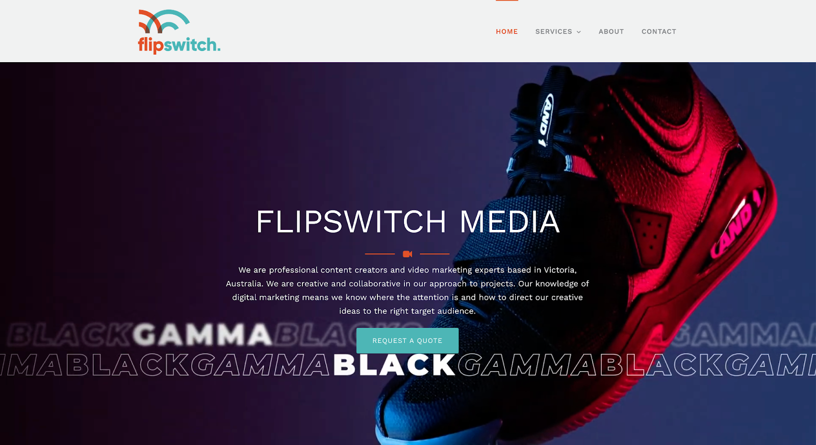 example of the website, Flipswitch media