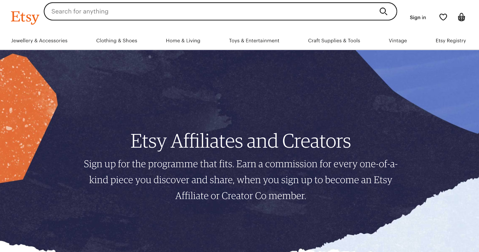 Etsy affiliate program
