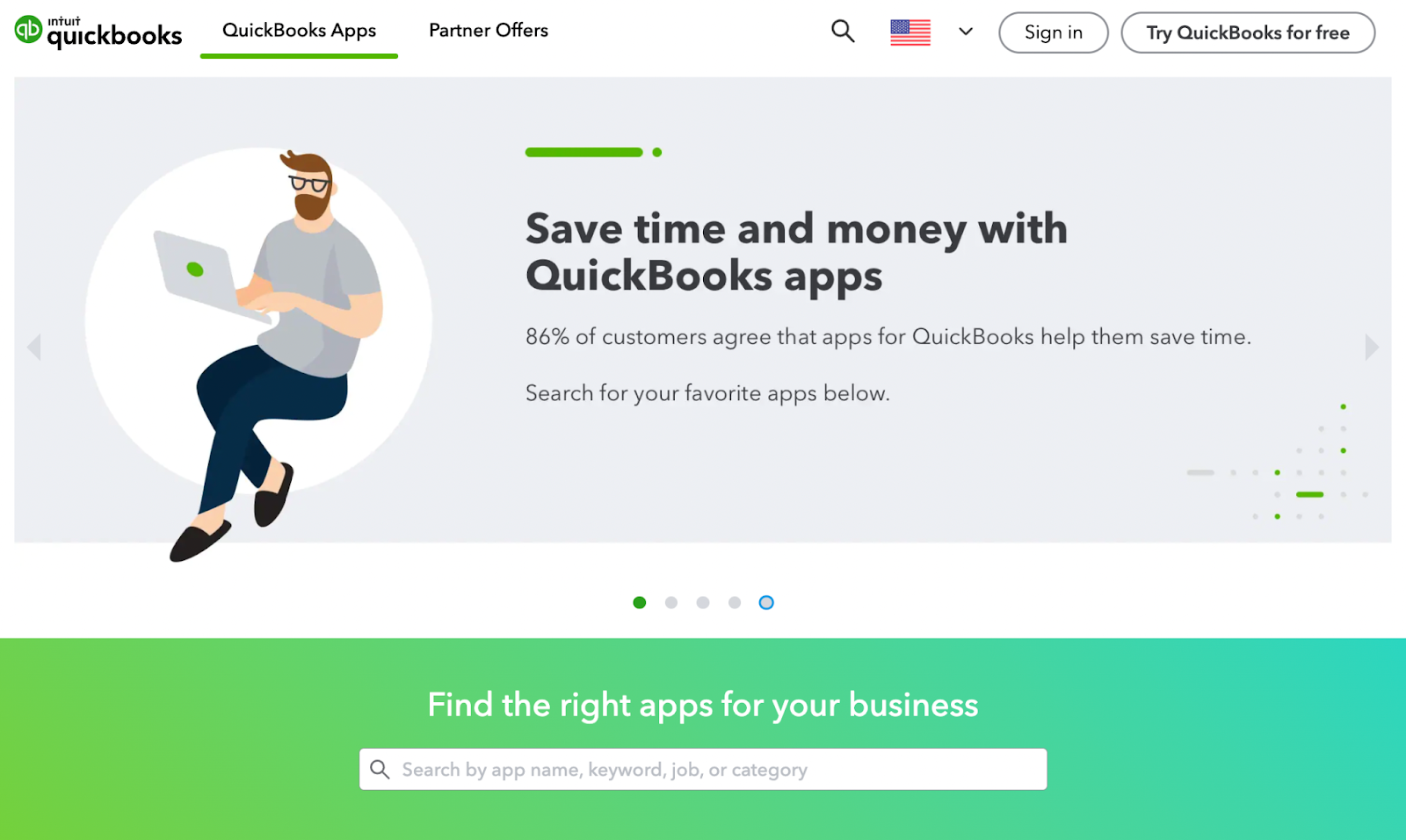 Screenshot of QuickBooks App Store