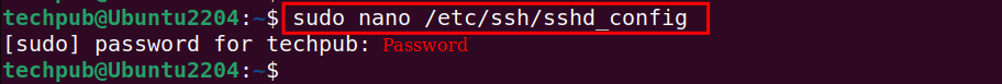 sudo nano /etc/ssh/sshd_config