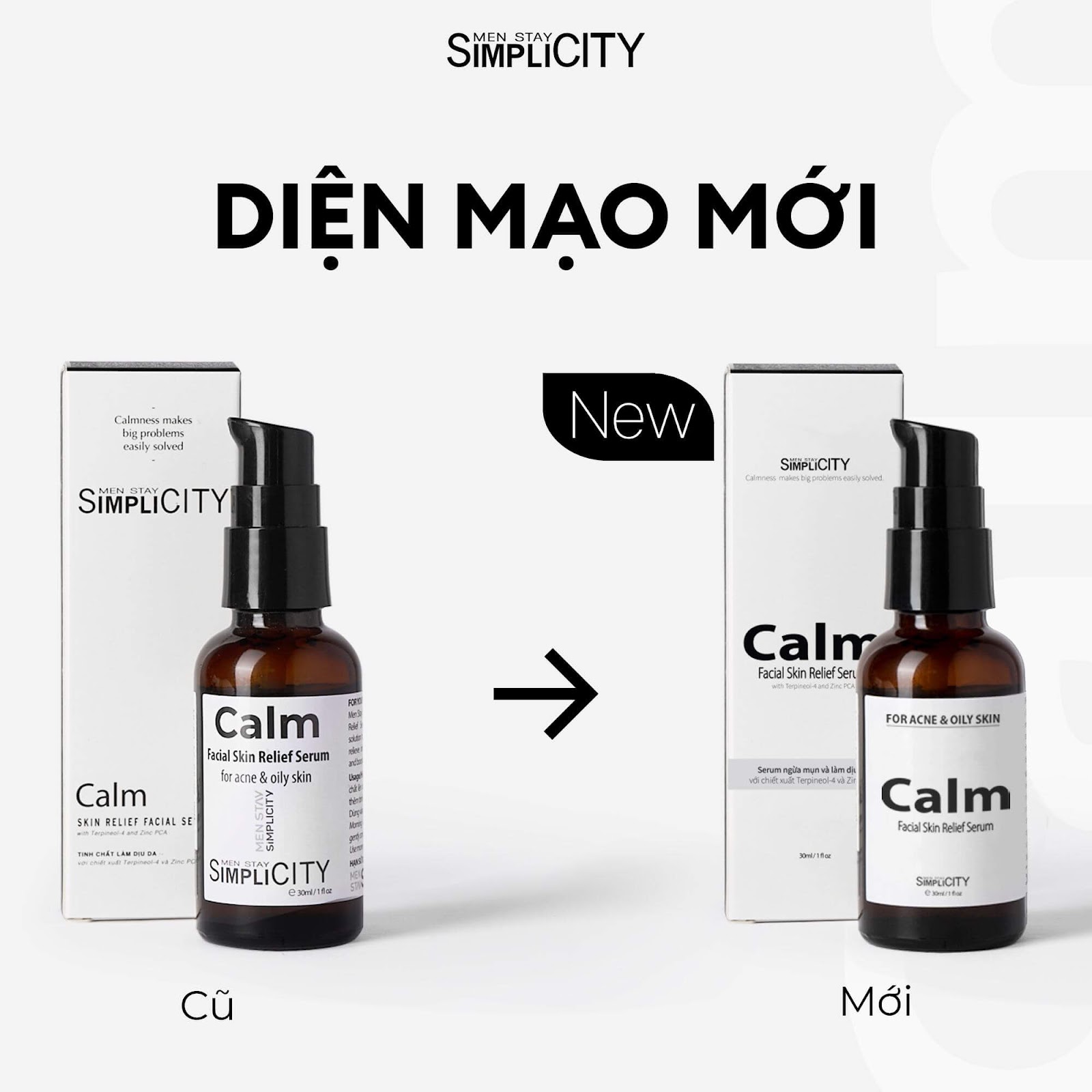 Serum cho da dầu:  Serum ngừa mụn & làm dịu da Calm Facial Skin Relief Serum