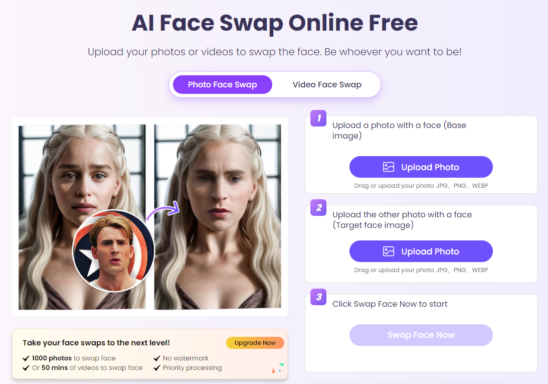 Vidnoz AI Face Swap - Best Replace Face in Photo Online Free