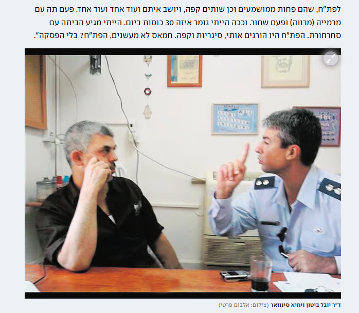 فترة اعتقال السنوار في السجون الإسرائيلية