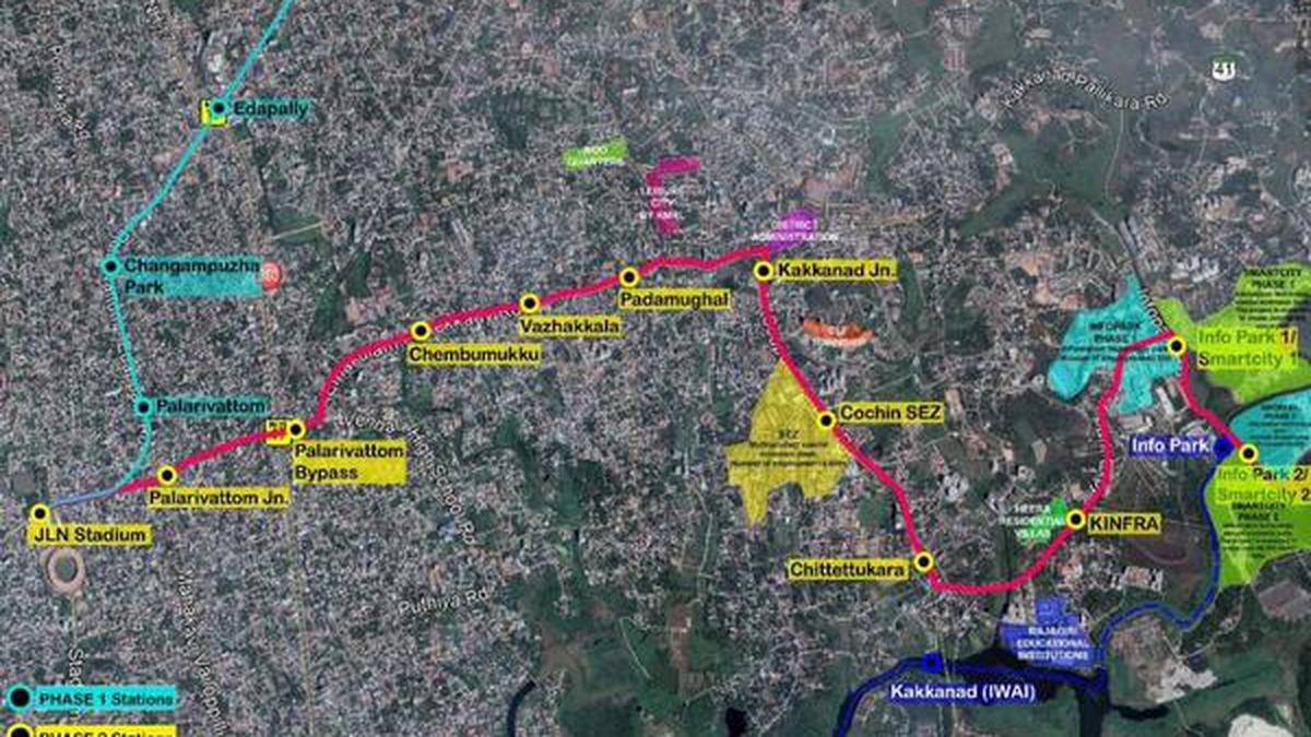 kochi metro map