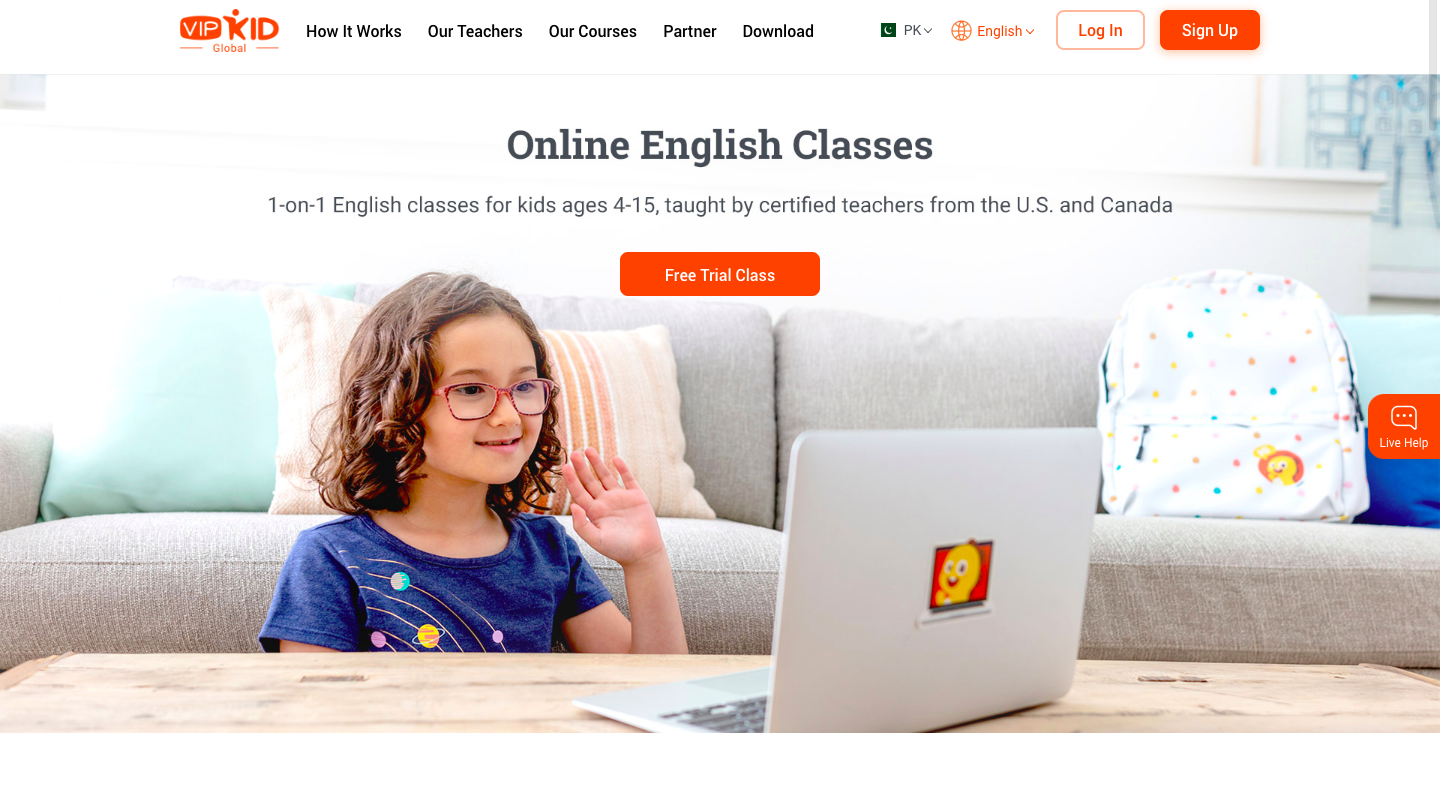 VIPKid tutoring business website examples