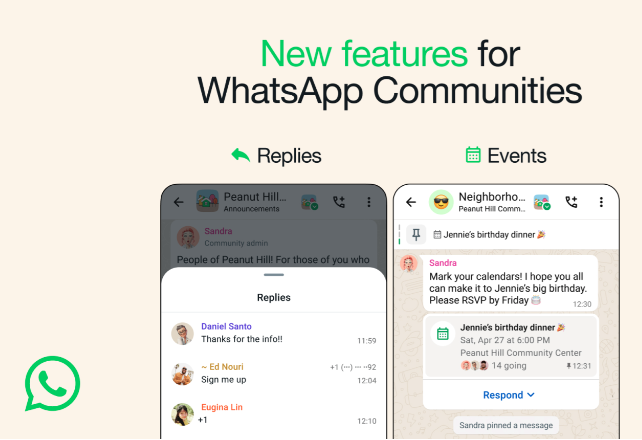 WhatsApp events delen