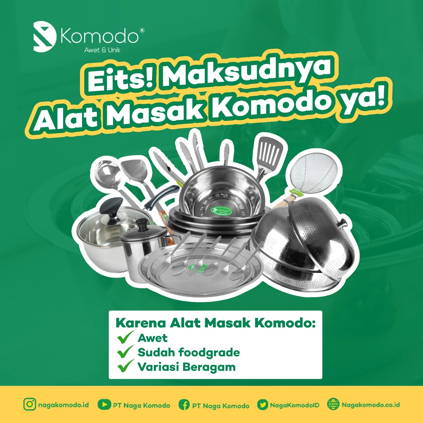 Perlengkapan dapur dan aksesori untuk memasak dan menyajikan makanan.