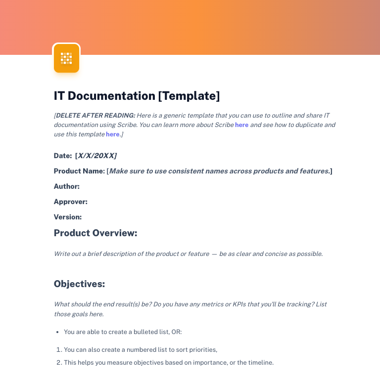 Text-Based Documentation for Scribe