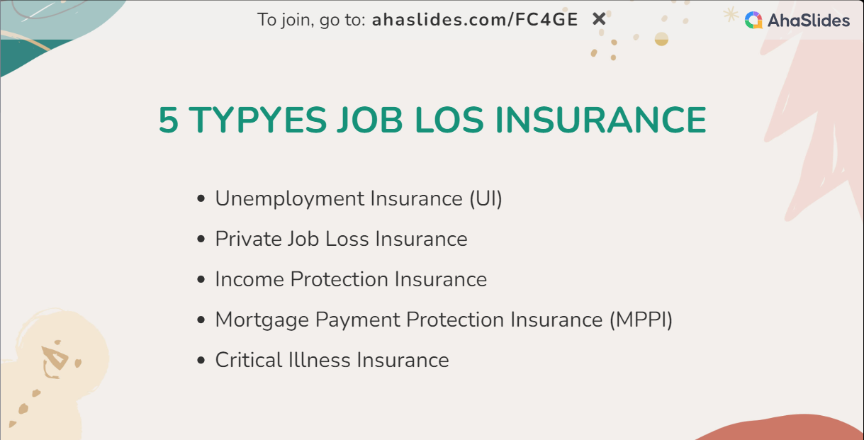 types of job loss insurance