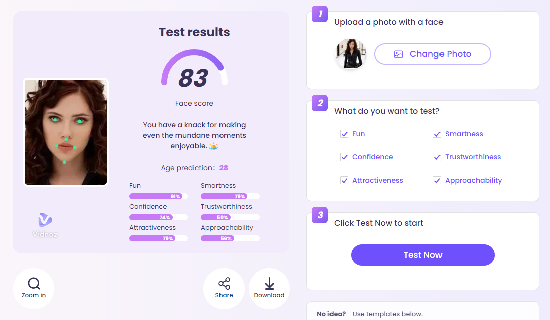 Easy Steps to Test Attractiveness with Vidnoz AI