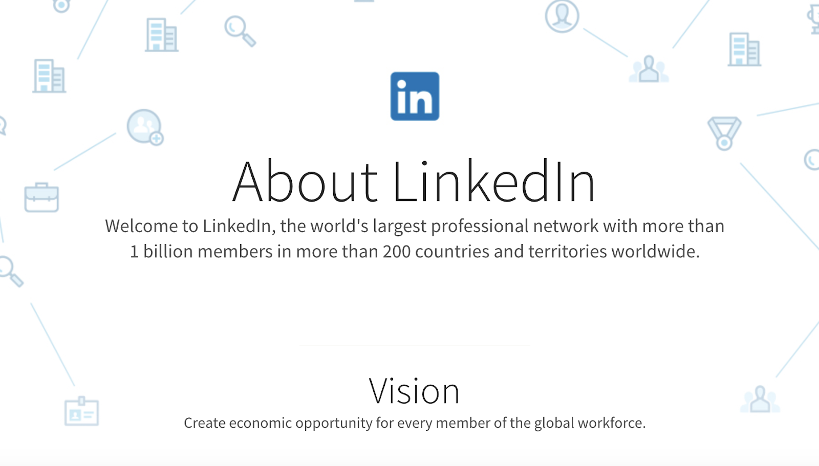 best company vision statement examples, LinkedIn