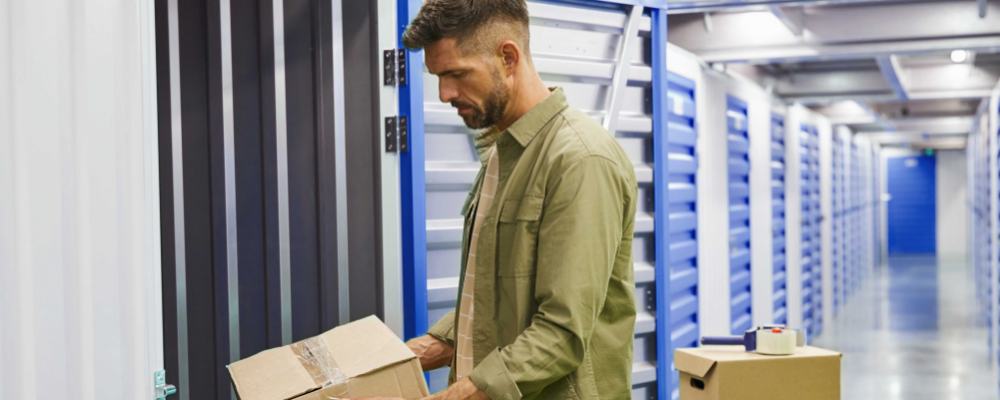  Someone moving their items into a self storage unit