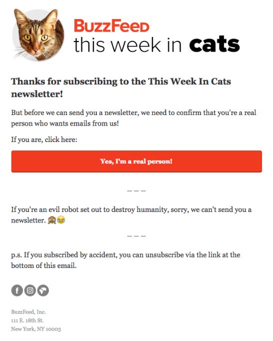 BuzzFeed Email Marketing Example