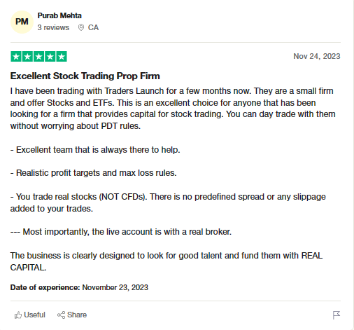 Traders Launch trustpilot reviews