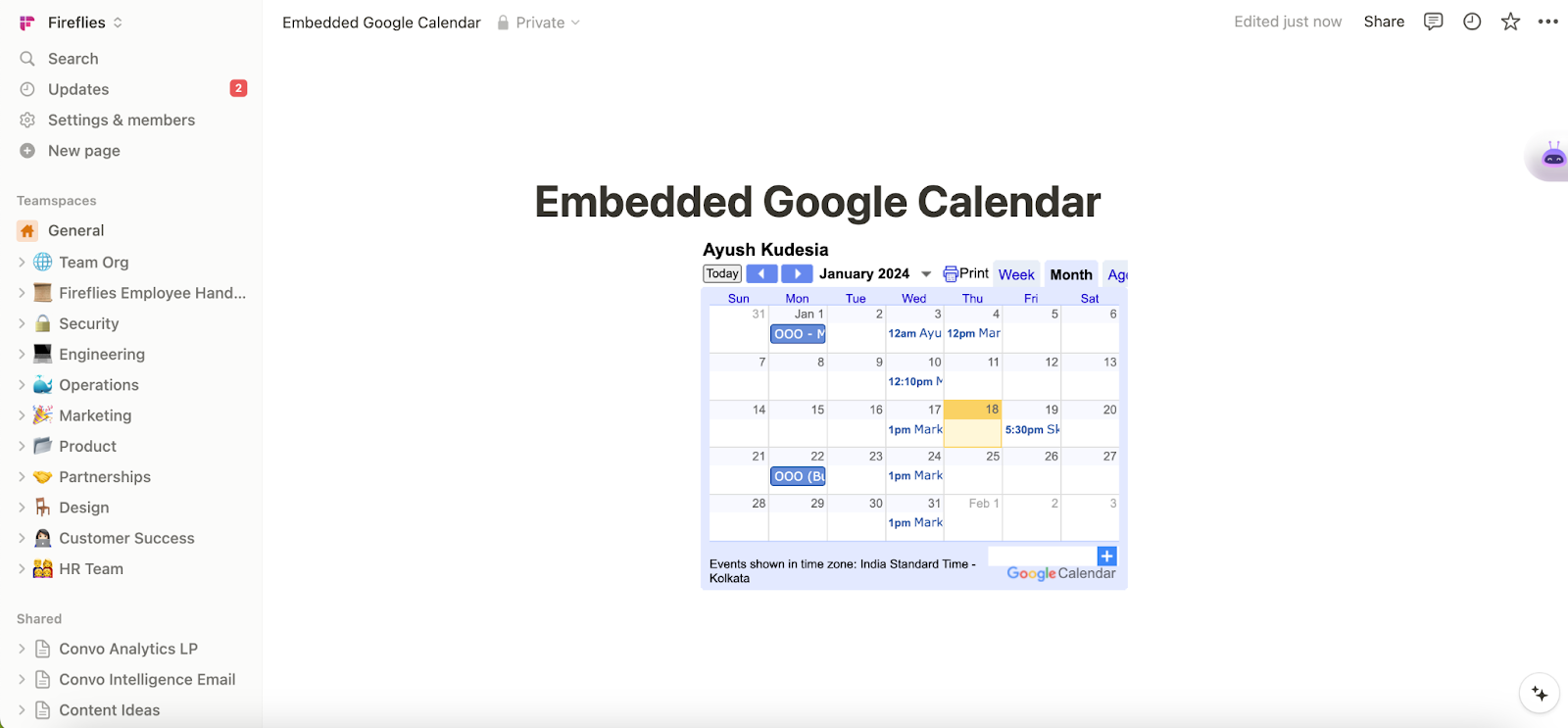How to Embed Google Calendar in Notion with a public embed code