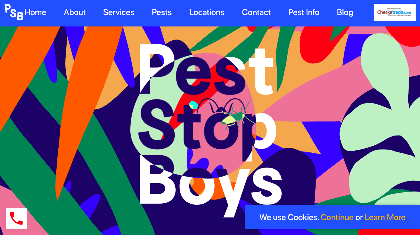 Pest Stop Boys website animation example