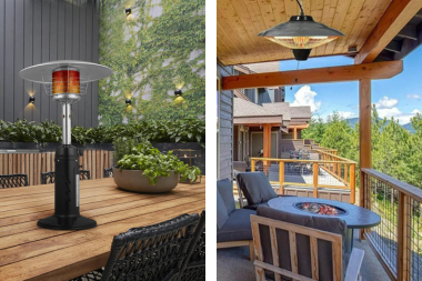 top outdoor heating ideas for your deck or patio tabletop and hanging heater living space custom built michigan