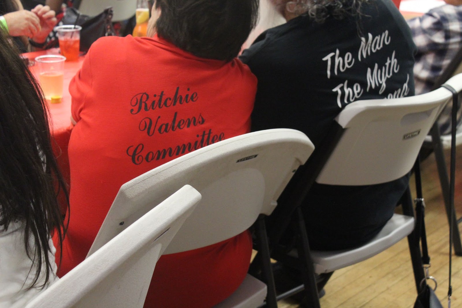 The family of Ritchie Valens is seated at the KROJ benefit concert